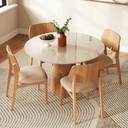 Mona Lacquered Glass Round Dining Table