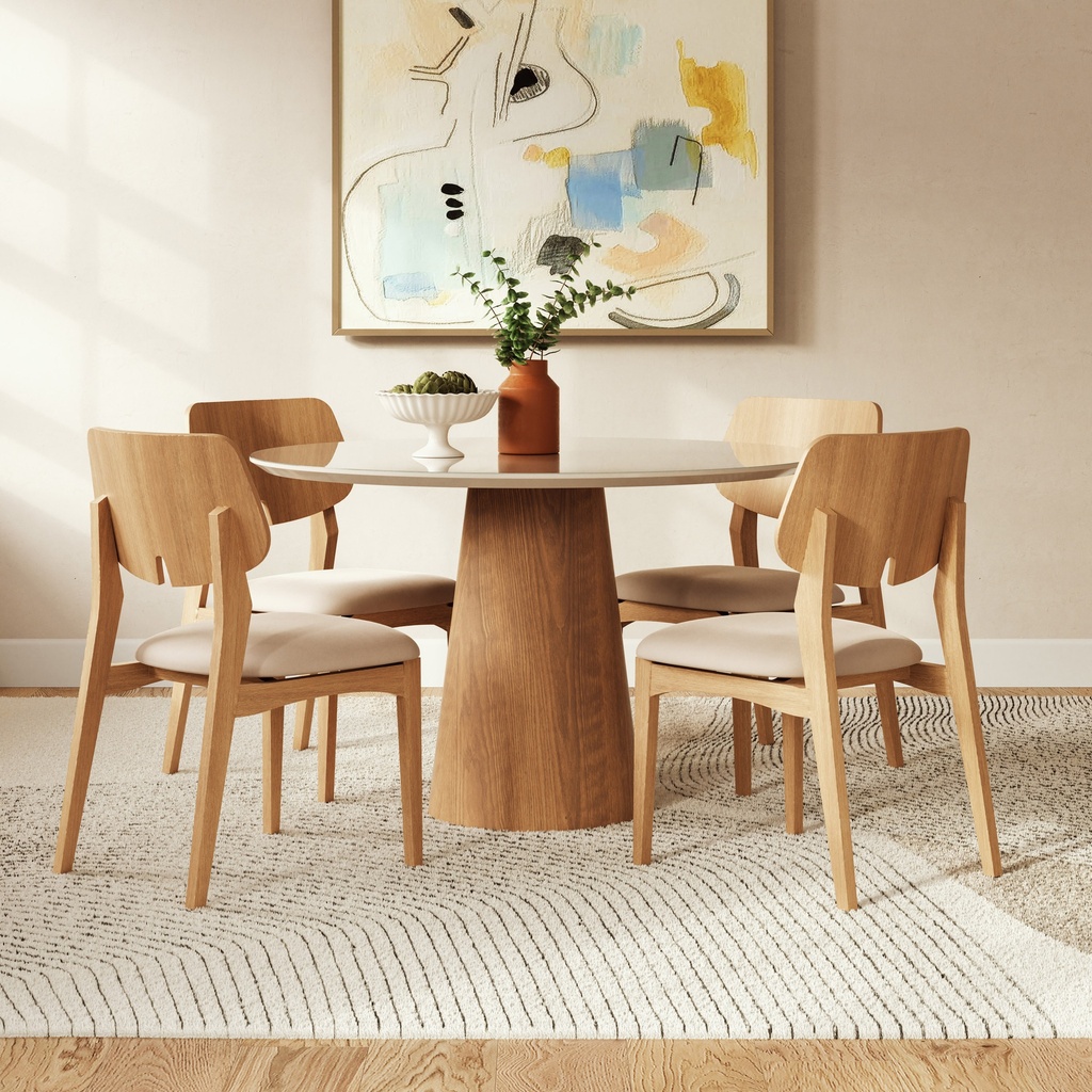 Mona Lacquered Glass Round Dining Table