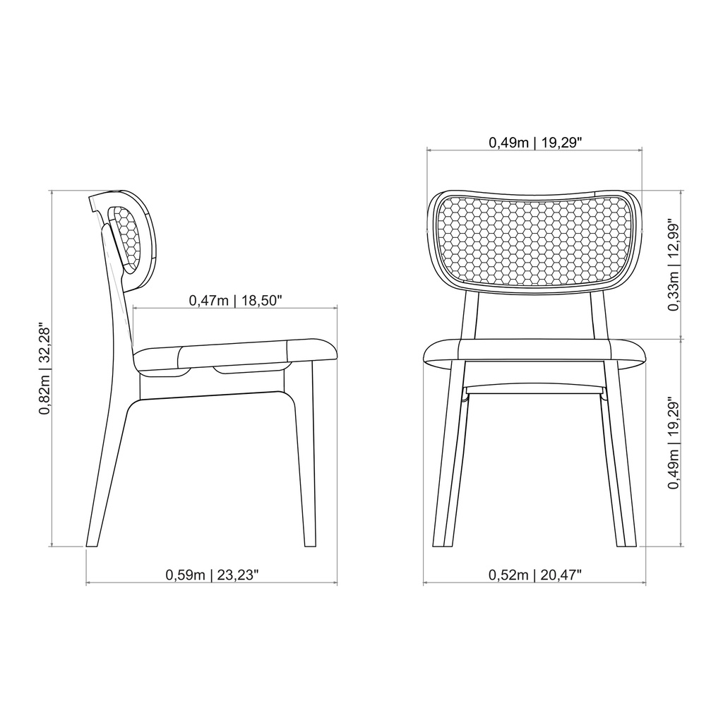 Claudia Cane Side Chair