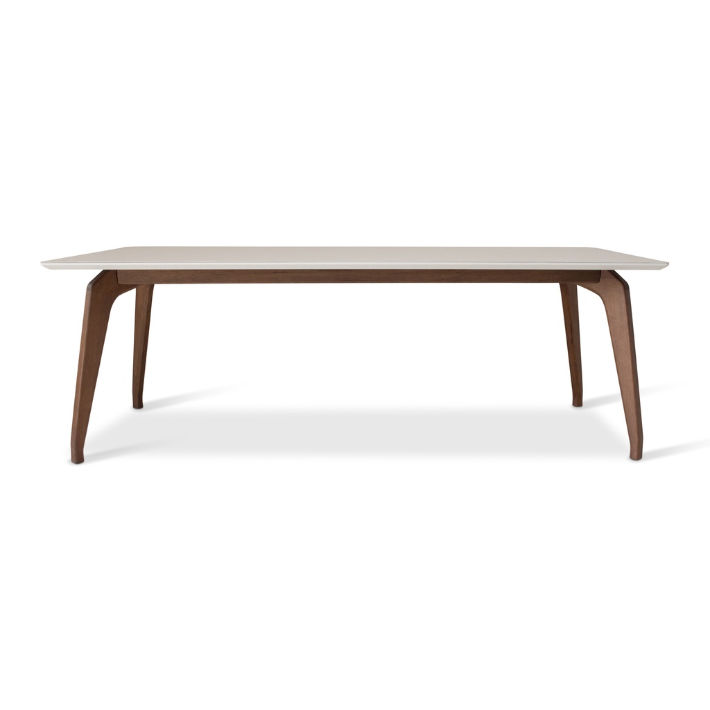 [BSM-208166-04] Giane Dining Table (Off White, Nogal, 86.25w x 43.00d x 29.50h)