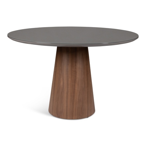 Mona Lacquered Glass & Wood Round Dining Table
