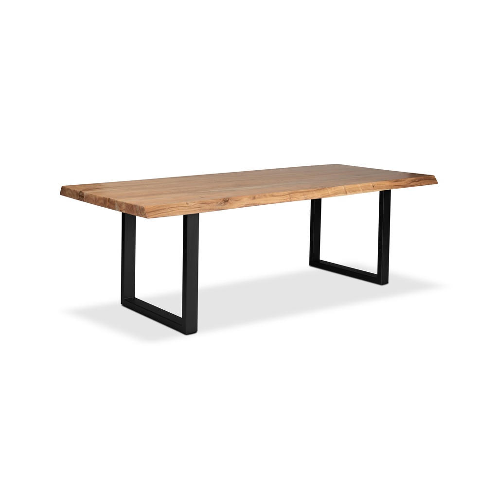[IL-BRO-DT-079TK-0302] Brooks Dining Table - U Base (Black, Teak, 79")