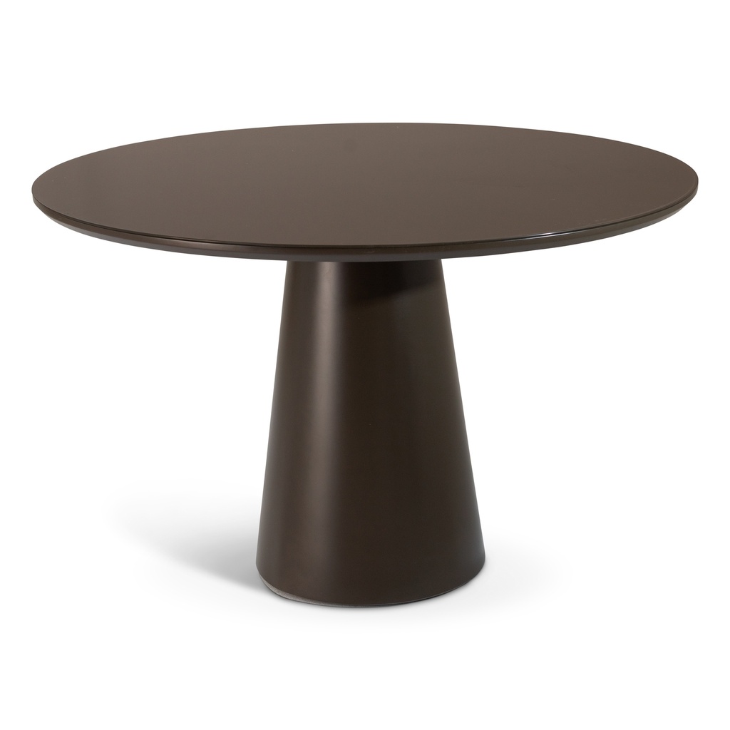 Mona Lacquered Glass Round Dining Table